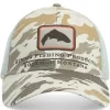 Simms Trout Icon Trucker Ghost Camo Stone Cap