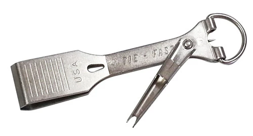 Tie-Fast Combo Fishing Line Cutting Tool, Fish Hook Eye Cleaner, and Sharpener - Silver - Large ( Magnum )